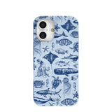 Powder Blue Marine Life iPhone 16 Case