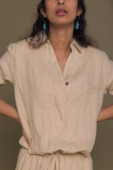 Meet me by the Cliff Dress in Neutral Beige