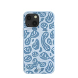Powder Blue Melting Faces iPhone 13 Mini Case
