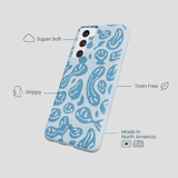 Powder Blue Melting Faces Samsung Galaxy S21 Case
