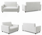 Anyseat 2-Seater Sofa Cover – Plain White Style Slipcover for Living Room Chair Protection