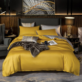 Anycozy Duvet Comforter Set Queen Yellow/ Light Grey Egyptian Cotton Thick Blanket Bedspread 4 Pcs Bed Set