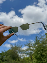 Berlin Metal Frame Rectangle Sunglasses