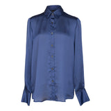 Classy Women Silk Blouse in Royal Blue – Elegant Silk Top