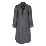 Worsted Flannel Long Trench Coat Gray Women’s Elegant Outerwear