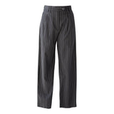 Black Pinstripes Suit Pants – Women’s Tailored Office Trousers
