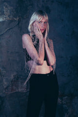 Long Silver Chain Scarf