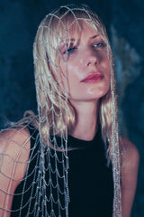 Long Silver Chain Scarf