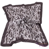 Anyyou Fashion Premium Satin Square Scarf – Grey Leopard Silk-Feel Neckwrap for Women