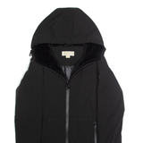 MICHAEL KORS Womens Parka Coat Black Hooded M