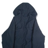 REEBOK Mens Puffer Jacket Blue Hooded L