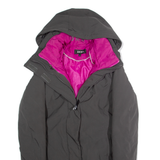 DKNY Womens Parka Coat Grey Hooded M