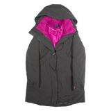 DKNY Womens Parka Coat Grey Hooded M