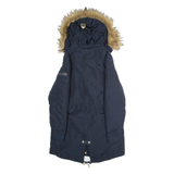 DIESEL Womens Parka Coat Blue Hooded S
