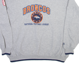 LEE Denver Broncos Mens Sweatshirt Grey V-Neck USA 2XL
