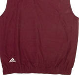 ADIDAS Mens Sweatshirt Maroon V-Neck M