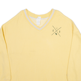 CHAMPION REVERSE WEAVE Mens Sweatshirt Yellow V-Neck L