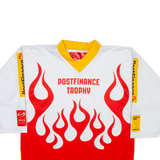 OCHSNER Postfinance Trophy Hockey Mens Jersey White Long Sleeve USA V-Neck S