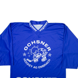 OCHSNER Hockey Mens Jersey Blue Long Sleeve USA V-Neck L