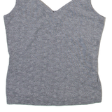 RASPBERRY Womens Vest Grey Sleeveless V-Neck S