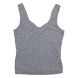 RASPBERRY Womens Vest Grey Sleeveless V-Neck S