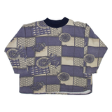 Nautical Womens Sweatshirt Blue High Neck 90s XL