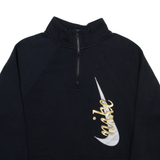 NIKE Cropped Womens Sweatshirt Black 1/4 Zip S