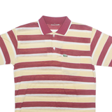 LACOSTE Mens Polo Shirt Red Striped S