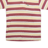 LACOSTE Mens Polo Shirt Red Striped S