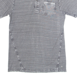 GUESS Mens Polo Shirt Grey Striped XS