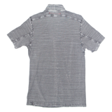 GUESS Mens Polo Shirt Grey Striped XS