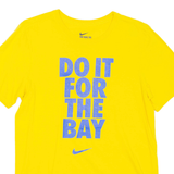 NIKE Do It For The Bay Mens T-Shirt Yellow Crew Neck S