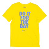 NIKE Do It For The Bay Mens T-Shirt Yellow Crew Neck S