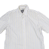 NAUTICA Classic Fit Mens Shirt White Striped M