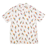 LEVI'S Mens Hawaiian Shirt White Animal Print S