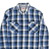 LEVI'S Slim Fit Mens Shirt Blue Gingham Long Sleeve M