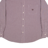 CHAPS Mens Shirt Maroon Gingham Long Sleeve XL