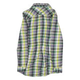 BILLABONG Womens Shirt Green Gingham Long Sleeve XS