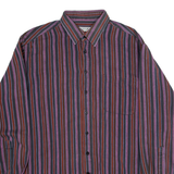 COLDOR Mens Shirt Purple Striped Long Sleeve XL