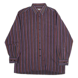 COLDOR Mens Shirt Purple Striped Long Sleeve XL