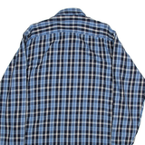 BREMO Mens Shirt Blue Check Long Sleeve L