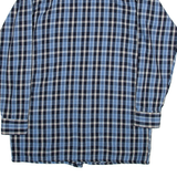BREMO Mens Shirt Blue Check Long Sleeve L