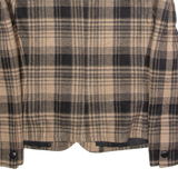 TED S'GERMAIN Womens Blazer Jacket Brown Wool 90s Check UK 16
