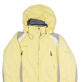 COLUMBIA Insulated Womens Coat Yellow Hooded Colourblock S