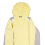 COLUMBIA Insulated Womens Coat Yellow Hooded Colourblock S
