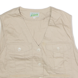 CHICOREE Womens Waistcoat Beige Twill 90s M