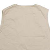 CHICOREE Womens Waistcoat Beige Twill 90s M