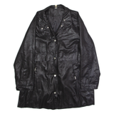 Womens Windbreaker Jacket Black 90s Hooded UK 12