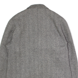 J S CLAIRE Womens Blazer Jacket Grey Wool Herringbone L