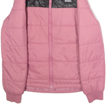 DIESEL Womens Puffer Jacket Pink Nylon Colourblock XS
